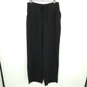 New York & Company Elasticized Waist Drawstring Relaxed Trousers M Black